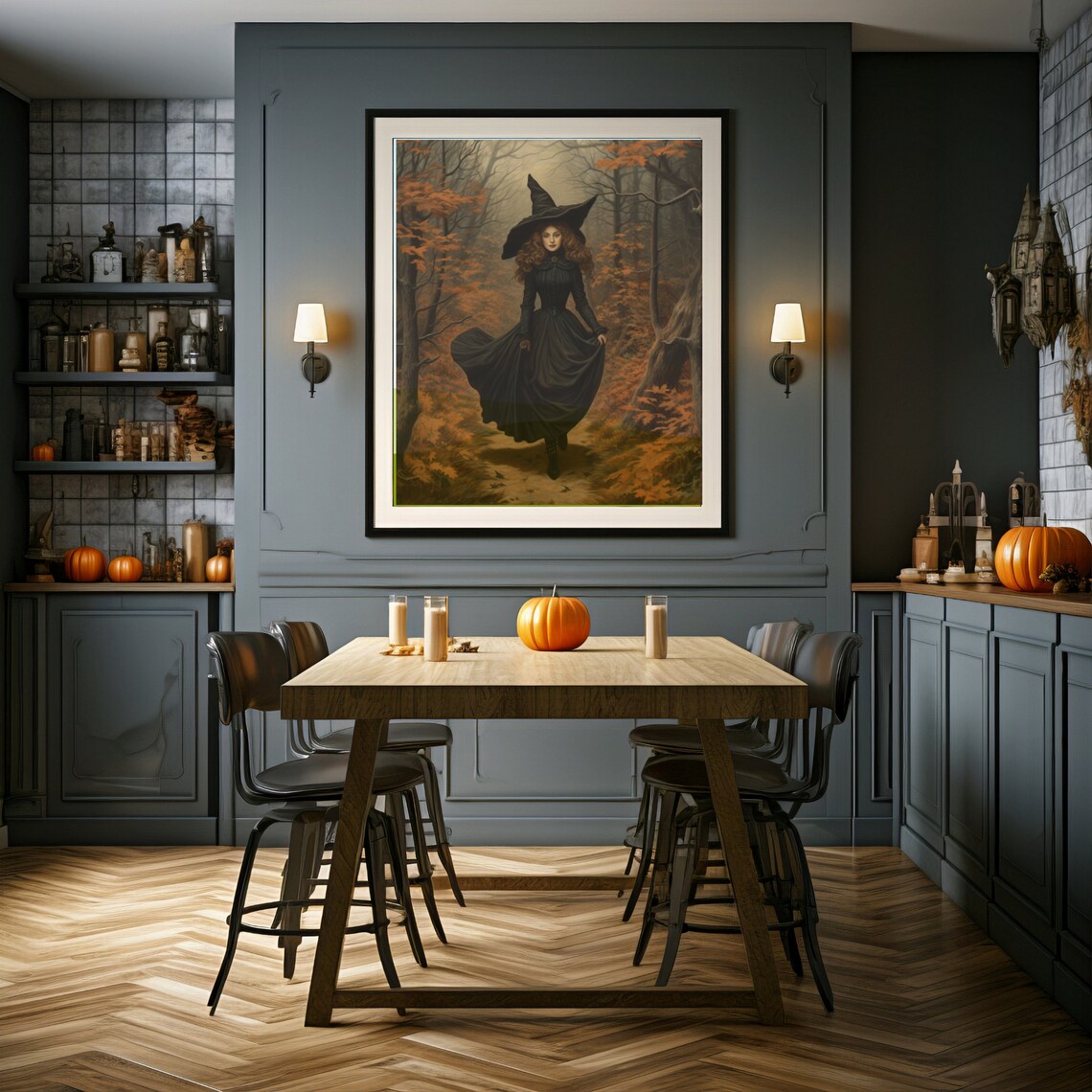 Dark Academia Gothic Witch Print Vintage Halloween Dorm Room - Etsy