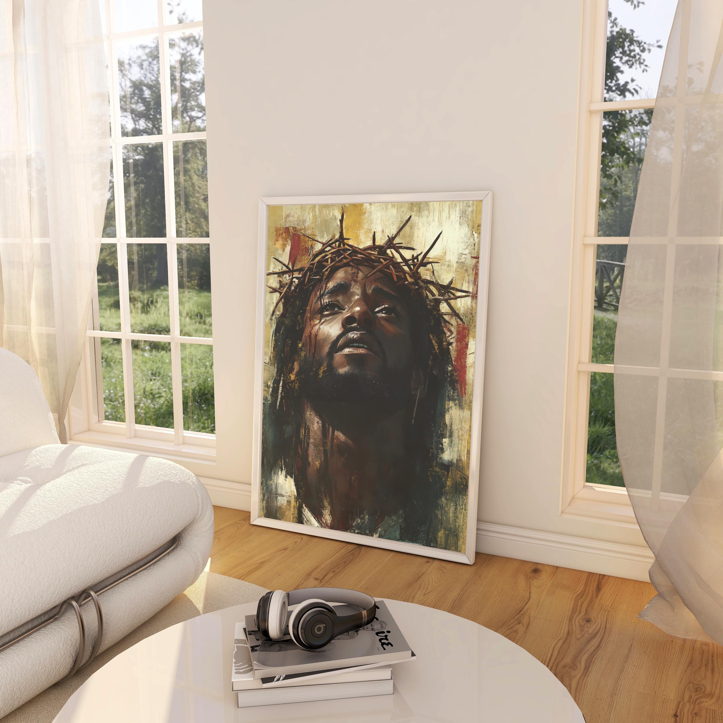 Portrait of Jesus, Black Art, African American Art, Jesus Painting ...