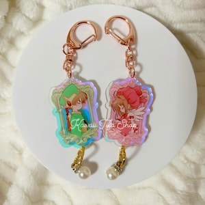 Sakura Acrylic Keychain: Magical Girl Card Captor with Pearl