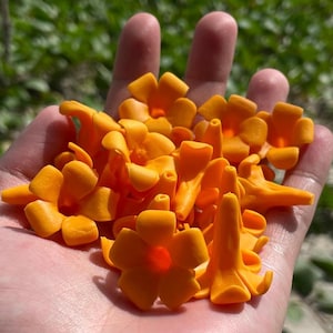 Handmade Orange-Yellow Puakenikeni Clay Flowers: Hawaiian Jewelry & Lei Making