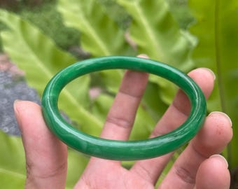 58.1 mm 認定天然未処理グレード A 翡翠バングル/グアテマラ翡翠