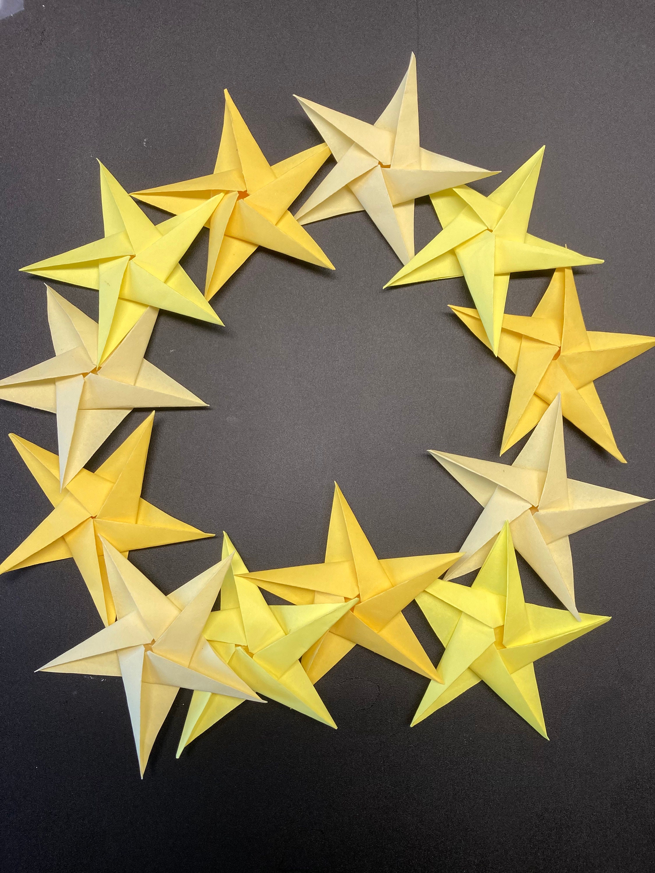 Origami Lucky Stars | Plain Yellow Paper Stars | Handmade Wishing Star |  Craft Party Wedding Thanksgiving Christmas Decoration Confetti