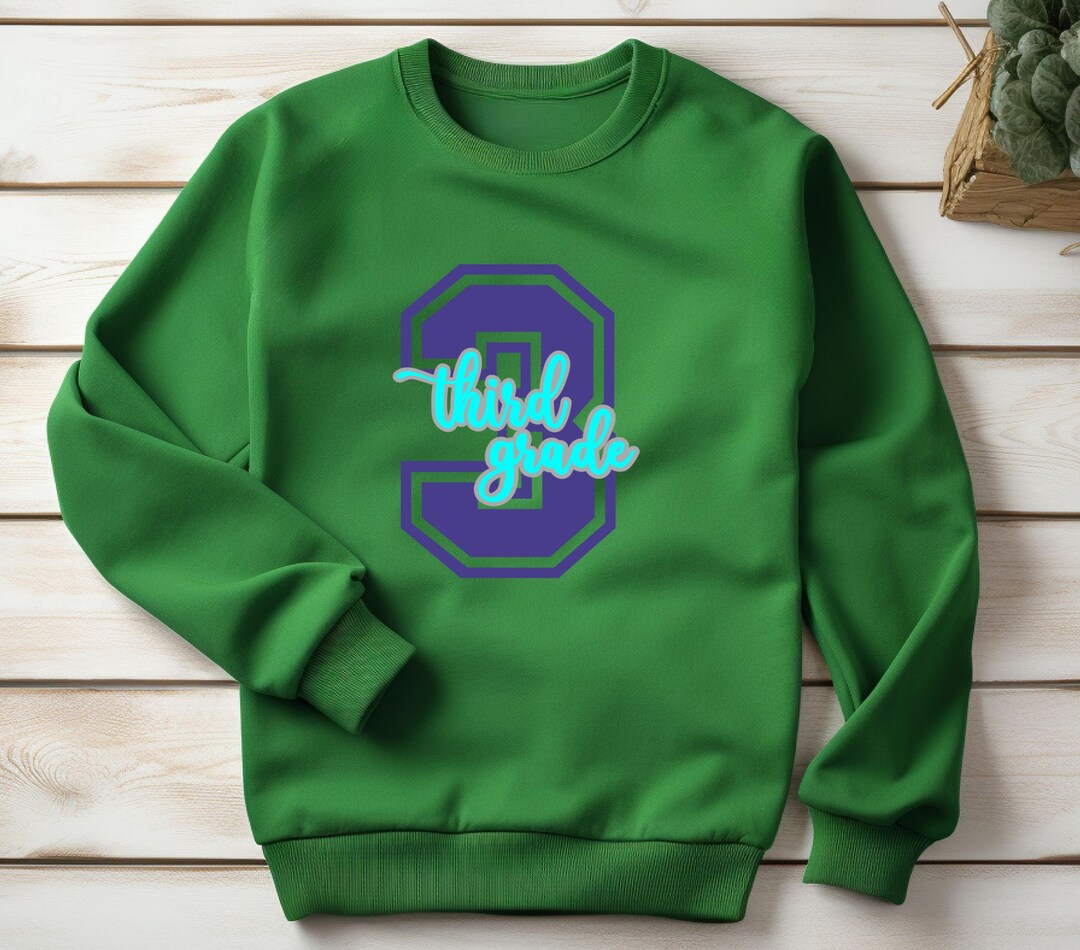 Fancy Third Grade Sweatshirt - Back to School Style-custom Design ...