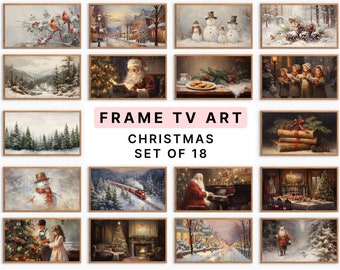 Christmas Frame TV Art Bundle Set of 18 | Santa TV Art Christmas TV Art, Winter Tv Art Snowman Tv Art Holiday Decor Christmas Party Xmas 864