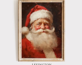 Santa Portrait Vintage Christmas Wall Art Printable Christmas Santa Christmas Decor Rustic Winter Christmas Art Seasonal Holiday Digital 357