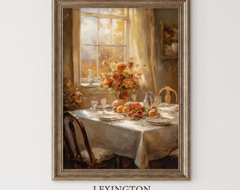 Thanksgiving Decor Dinner Fall Interior Wall Art Vintage Rustic Fall Kitchen Decor Fall Vintage Autumn Decor Bedroom Wall Art Moody Wall 114