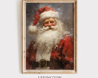 Santa Portrait Vintage Christmas Wall Art Printable Christmas Santa Christmas Decor Rustic Winter Christmas Art Seasonal Holiday Decor 237