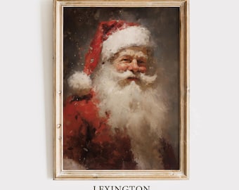 Santa Portrait Vintage Christmas Wall Art Printable Christmas Santa Christmas Decor Rustic Winter Christmas Seasonal Decor Holiday Decor 147