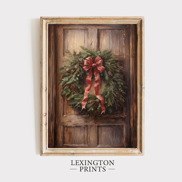 Xmas Front Door Wreath Christmas Decor Vintage Christmas Wreath Wall Art Rustic Christmas Wall Art Pinecone Holiday Decor Winter Wreath 165