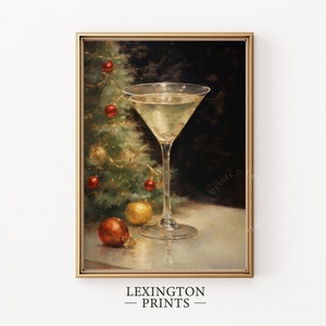 Christmas Martini Bar Cart Christmas Wall Art Christmas Printable Art Bar Cart Print Christmas Print Winter Print Kitchen Wall Art Drink 446