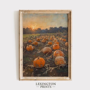 Pumpkin Patch Fall Printable Wall Art, Pumpkin Wall Art Fall Print, Autumn Decor Vintage Fall Home Decor, Fall Farmhouse Print Digital 780