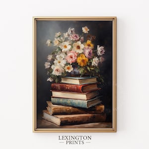 Stimmungsvoller Frühlings-Kunstbuchdruck Frühlingsdruck Frühlingsdekor Frühlingsdekor Dark Academia Dekor Wildblumendruck Osterdruck Blumenwandkunst Blumenkunst 486
