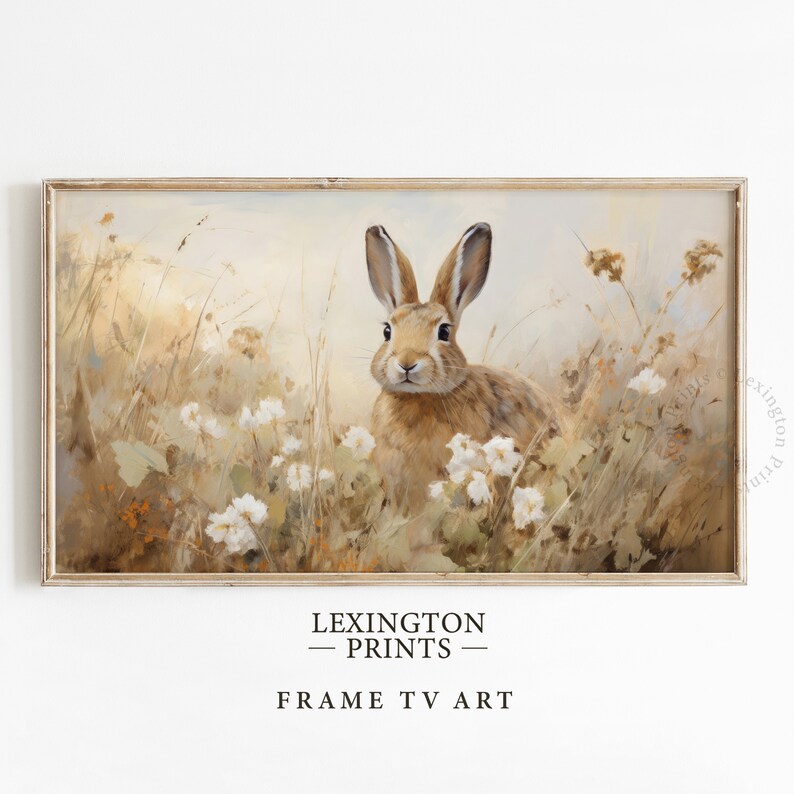 Vintage Spring Frame TV art bundle set of 16 for Samsung Frame TV of Spring wildflowers, cottages, bunnies, and more. This Spring wall art decor can also be used as Easter decor. The shop name Lexington Prints is listed below.