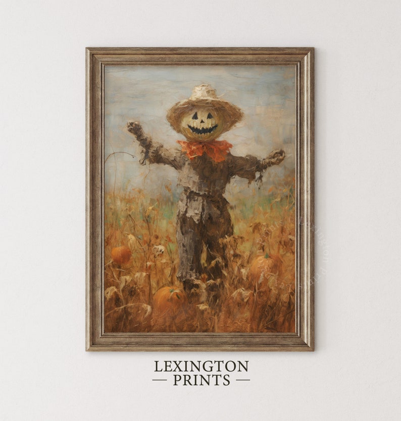 Fall Rustic Halloween Wall Art Jack O Lantern Art Scarecrow Printable ...