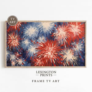 4th of July Fireworks TV Art, Samsung Frame TV Art, 4th of July TV Art Patriotic Frame Tv Art, Vintage Textured Tv Art Digital Download 1219