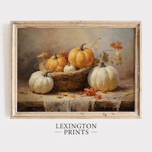 Rustic Fall Wall Decor Printable Pumpkin Still Life Painting Fall Art ...