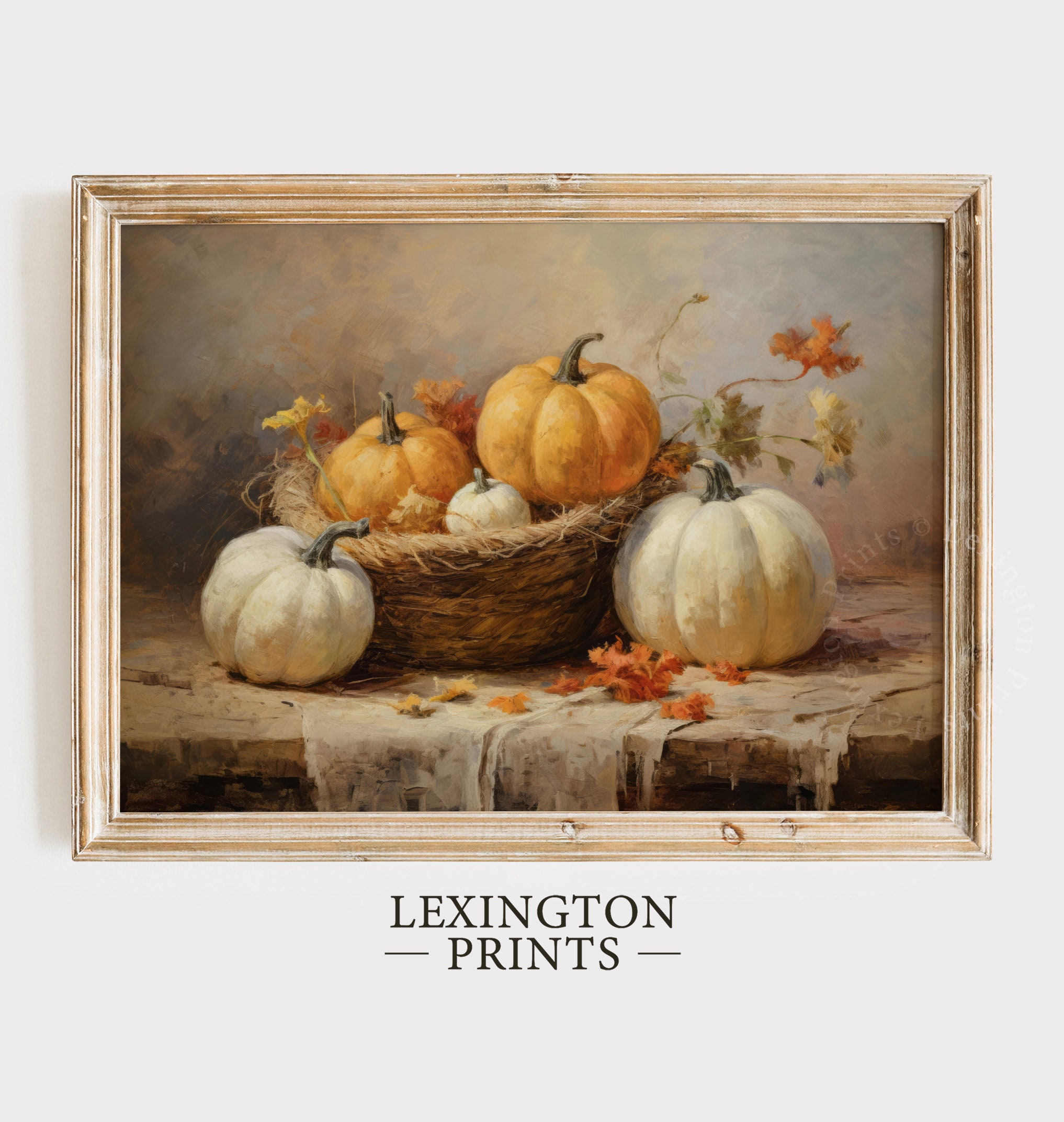 Rustic Fall Wall Decor Printable Pumpkin Still Life Painting Fall Art ...