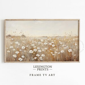 Vintage Spring Frame TV art bundle set of 16 for Samsung Frame TV of Spring wildflowers, cottages, bunnies, and more. This Spring wall art decor can also be used as Easter decor. The shop name Lexington Prints is listed below.