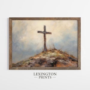 Rustic Christian Wall Art Christian Cross Art Printable Art Christian Print Oil Painting Religious Art Christian Painting Jesus Art 381
