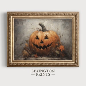 Jack O Lantern Art Halloween Wall Art Printable Pumpkin Decor Painting ...