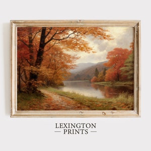 Vintage Fall Landscape Painting Fall Wall Art Fall Oil Painting Fall ...