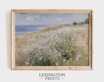 Zomer wilde bloemenprint, zomer afdrukbare muurkunst, kust muur kunst strand print, lente muur kunst witte bloem muur kunst Boho Home decor 1169