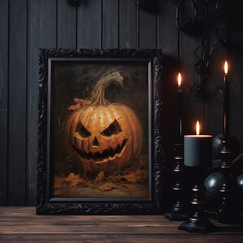 Halloween Decor Jack O Lantern Printable Pumpkin Decor Vintage ...