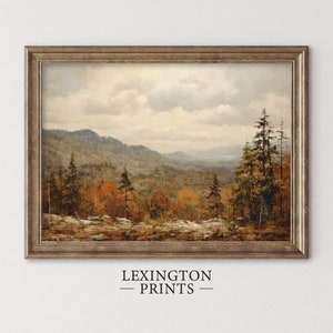 Vintage Autumn Landscape Painting Fall Landscape Wall Art Autumn Decor Neutral Print Rustic Fall Decor Autumn Decor Art Moody Wall Art 108