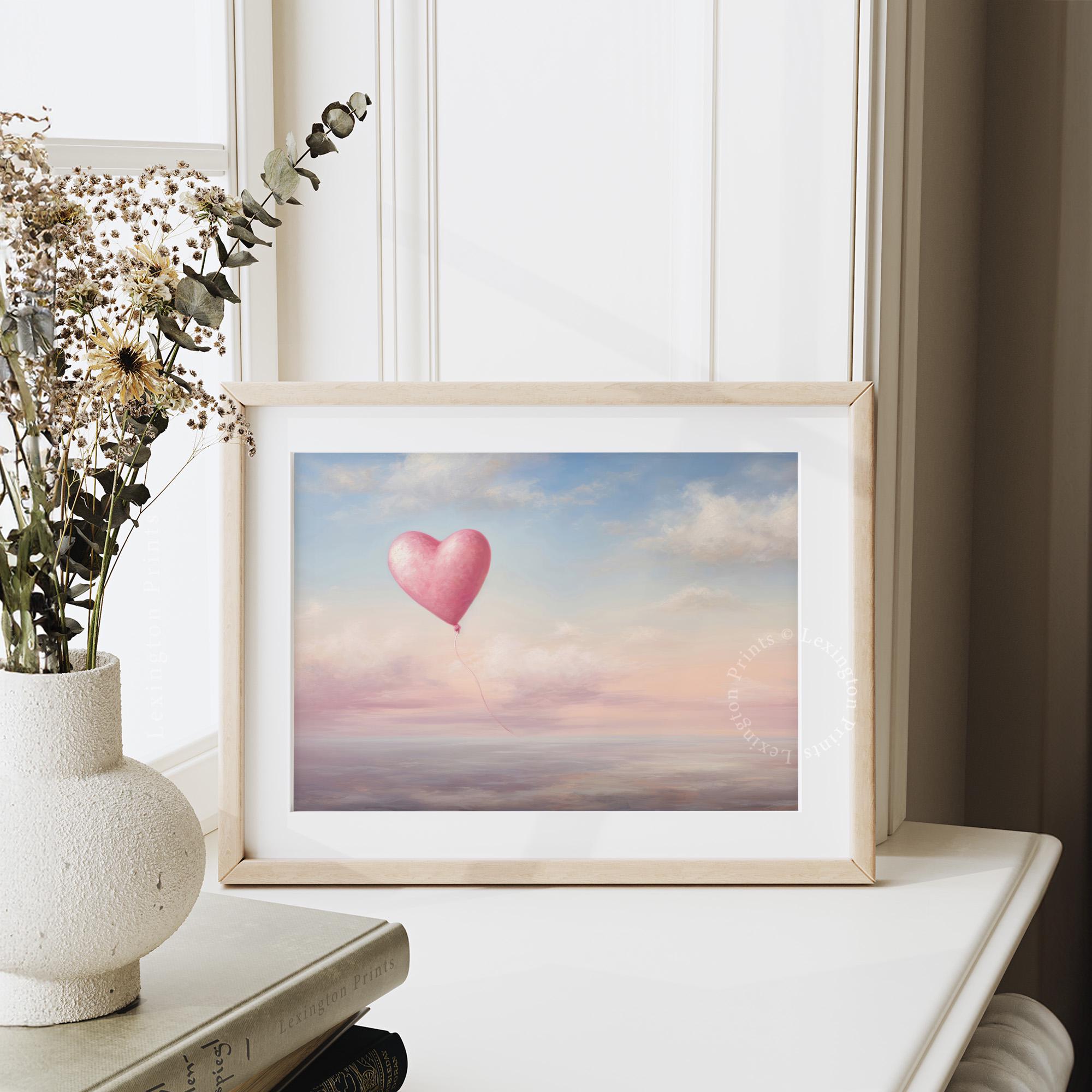 Pink Valentines Day Heart Balloon Cloud Painting Valentines Day Decor ...