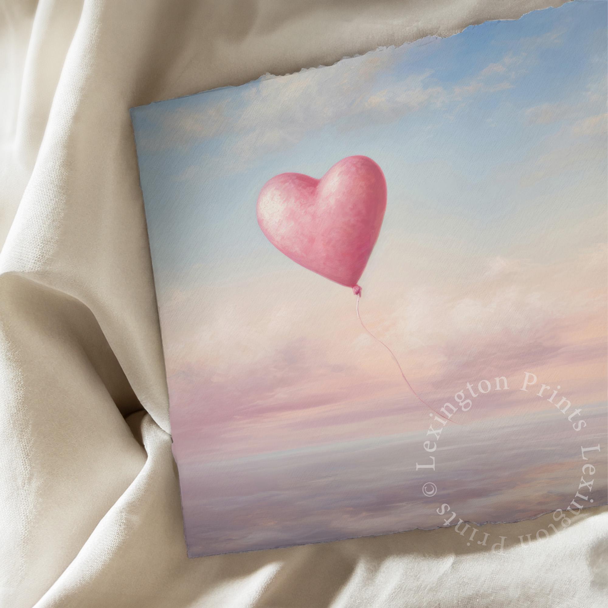 Pink Valentines Day Heart Balloon Cloud Painting Valentines Day Decor ...