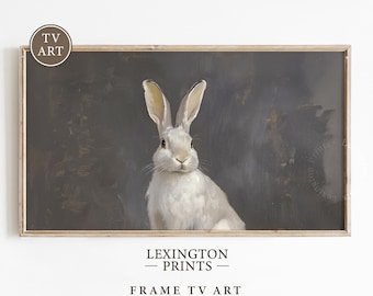Moody Bunny TV Art, Easter Frame TV Art, Spring Tv Art Bunny Tv Art, Moody Wall Art Easter Decor Rabbit Art Vintage Bunny Frame TV File 1091