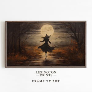 Vintage Halloween Frame TV art for Samsung Frame TV set of 18. This is a bundle of spooky Halloween TV art of jack o lanterns, ghosts, witches, pumpkins, etc and is meant to be displayed in a Frame TV. The shop name Lexington Prints is listed beneath