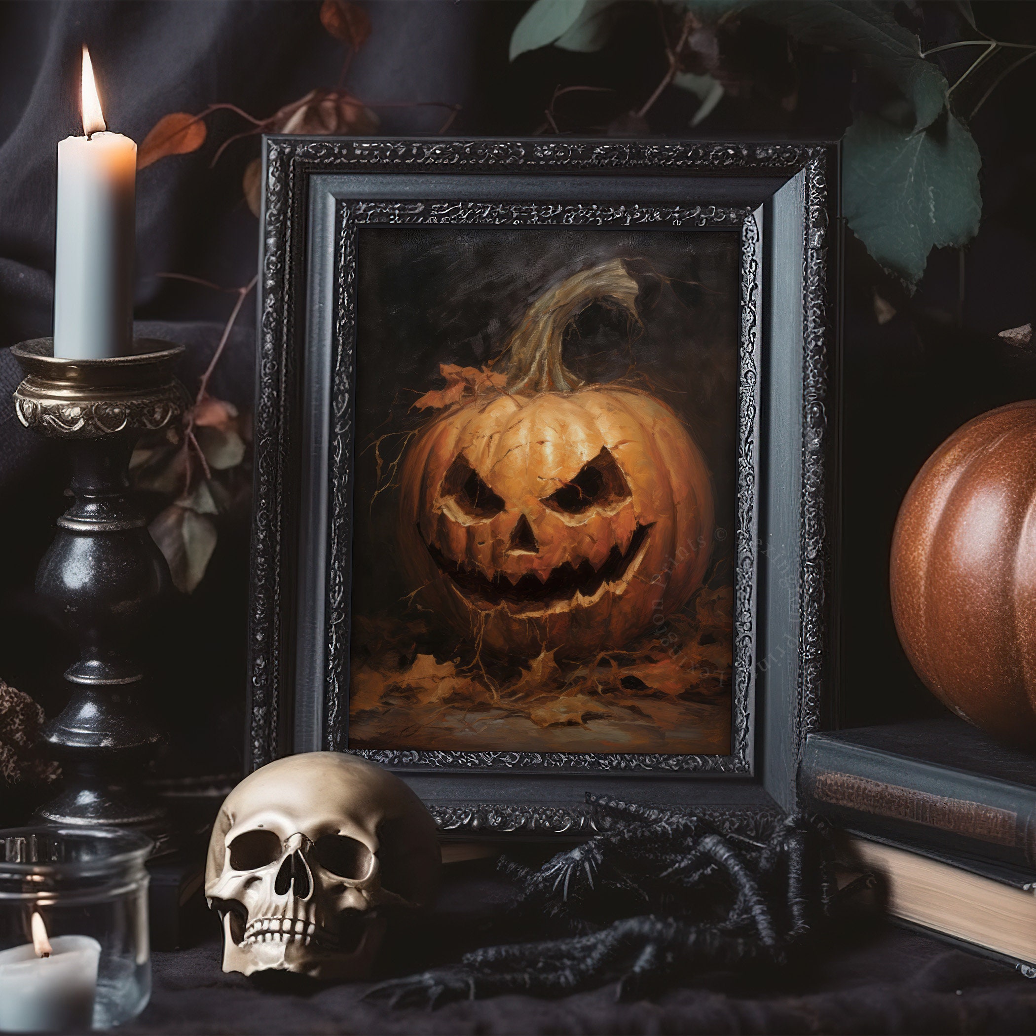 Halloween Decor Jack O Lantern Printable Pumpkin Decor Vintage ...