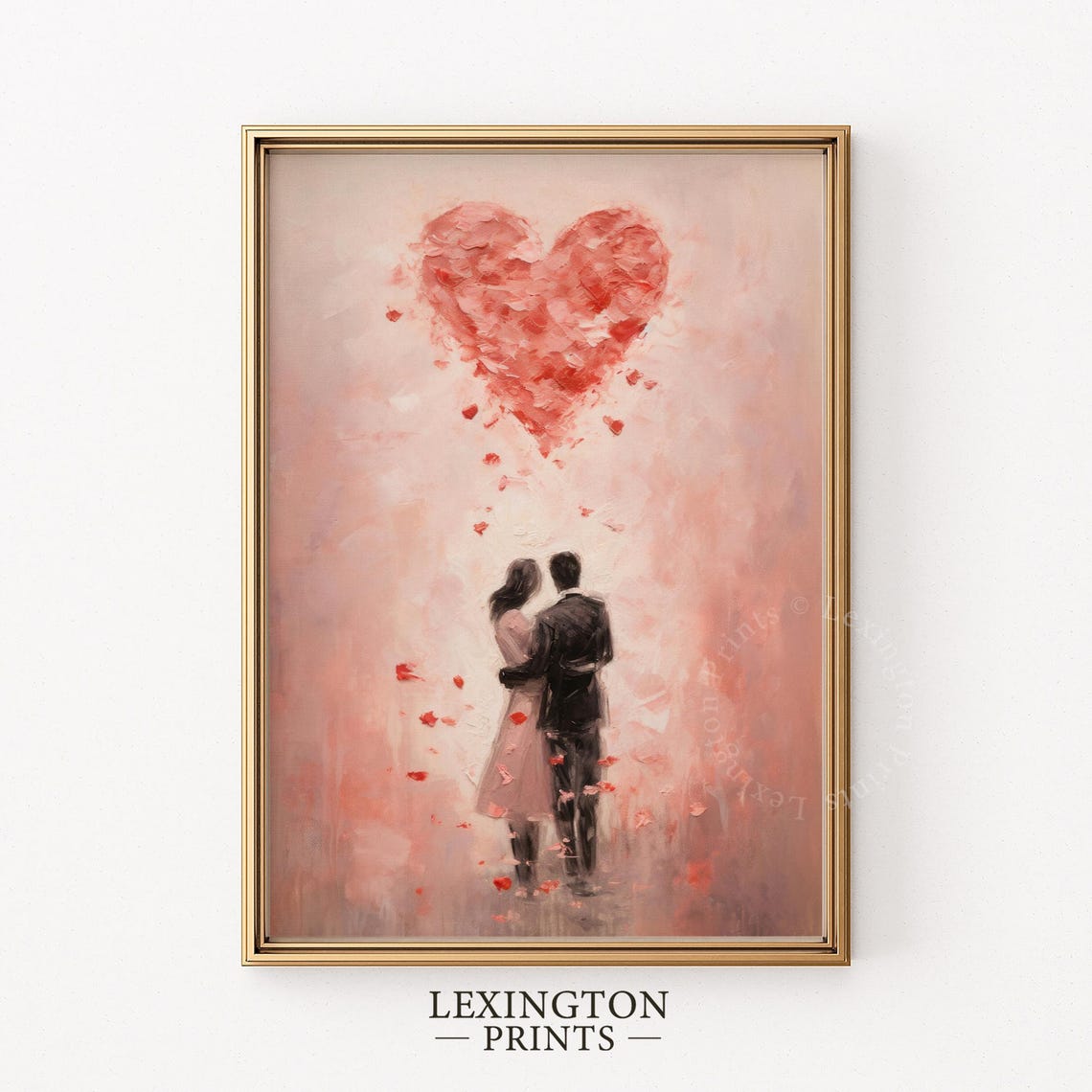 Romantic Couple Heart Art Valentines Day Print Valentines Day Gift ...
