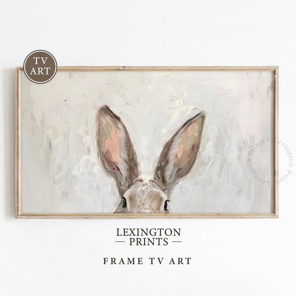 Easter Frame TV Art Bunny Ears Art, Easter Bunny TV Art Spring TV Art Rabbit Painting, Easter Tv Art Nursery Tv Art Easter Decor Digital 640