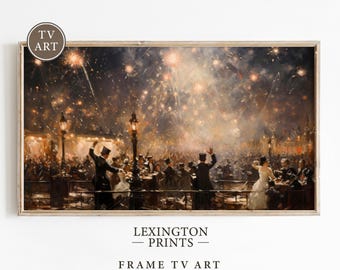 New Year Party TV Art New Year Samsung Frame TV Art Fireworks TV Art Frame New Year Holiday Decor Vintage New Years Eve Art Digital Tv 536