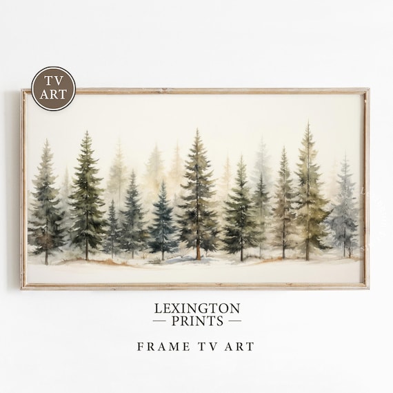 Rustic Christmas Trees TV Art Christmas Samsung Frame TV Art Winter Wall Art Christmas Forest Art Winter Tree Art Christmas TV Art Frame 460