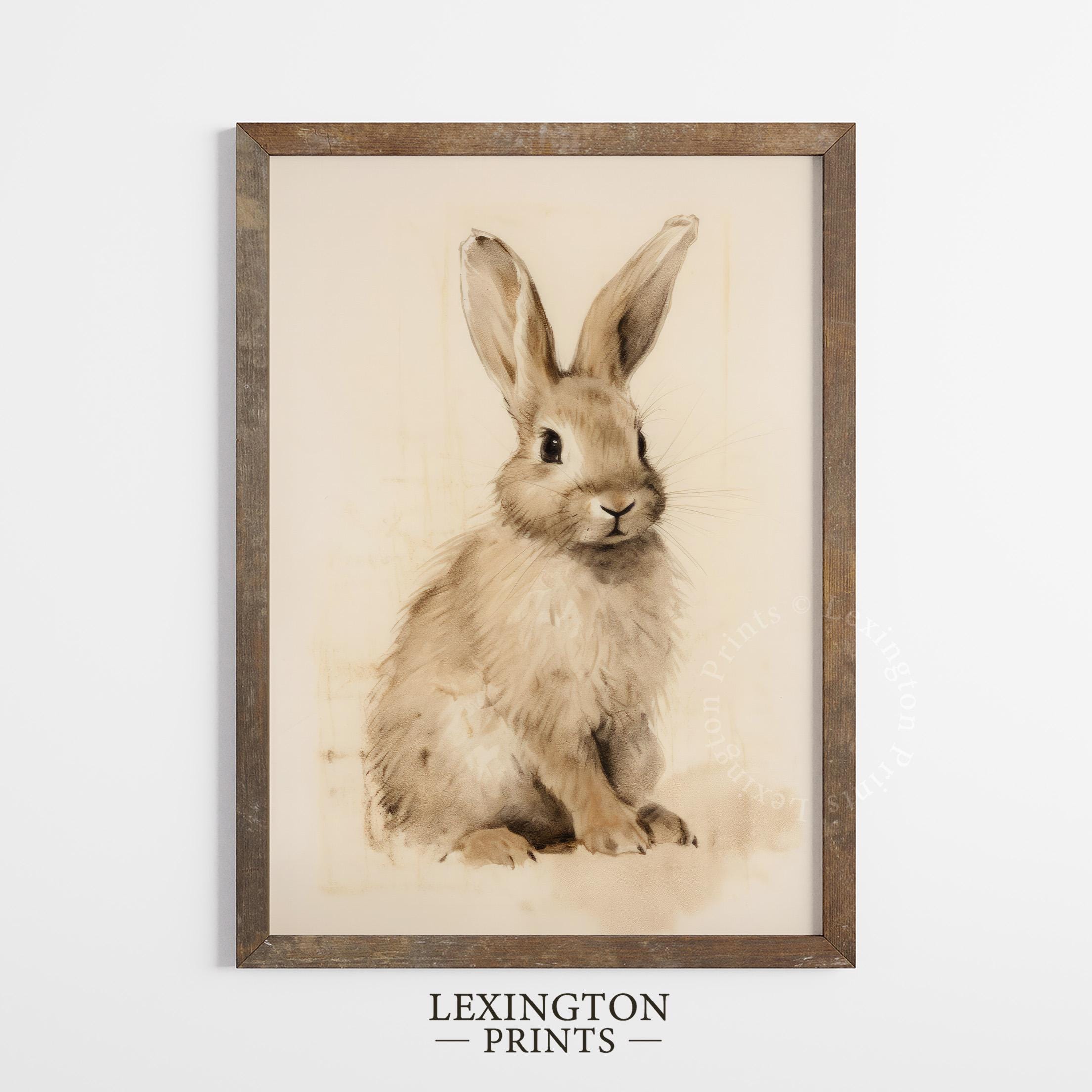 Easter Bunny Printable Nursery Decor Rustic Animal Wall Art Bunny ...