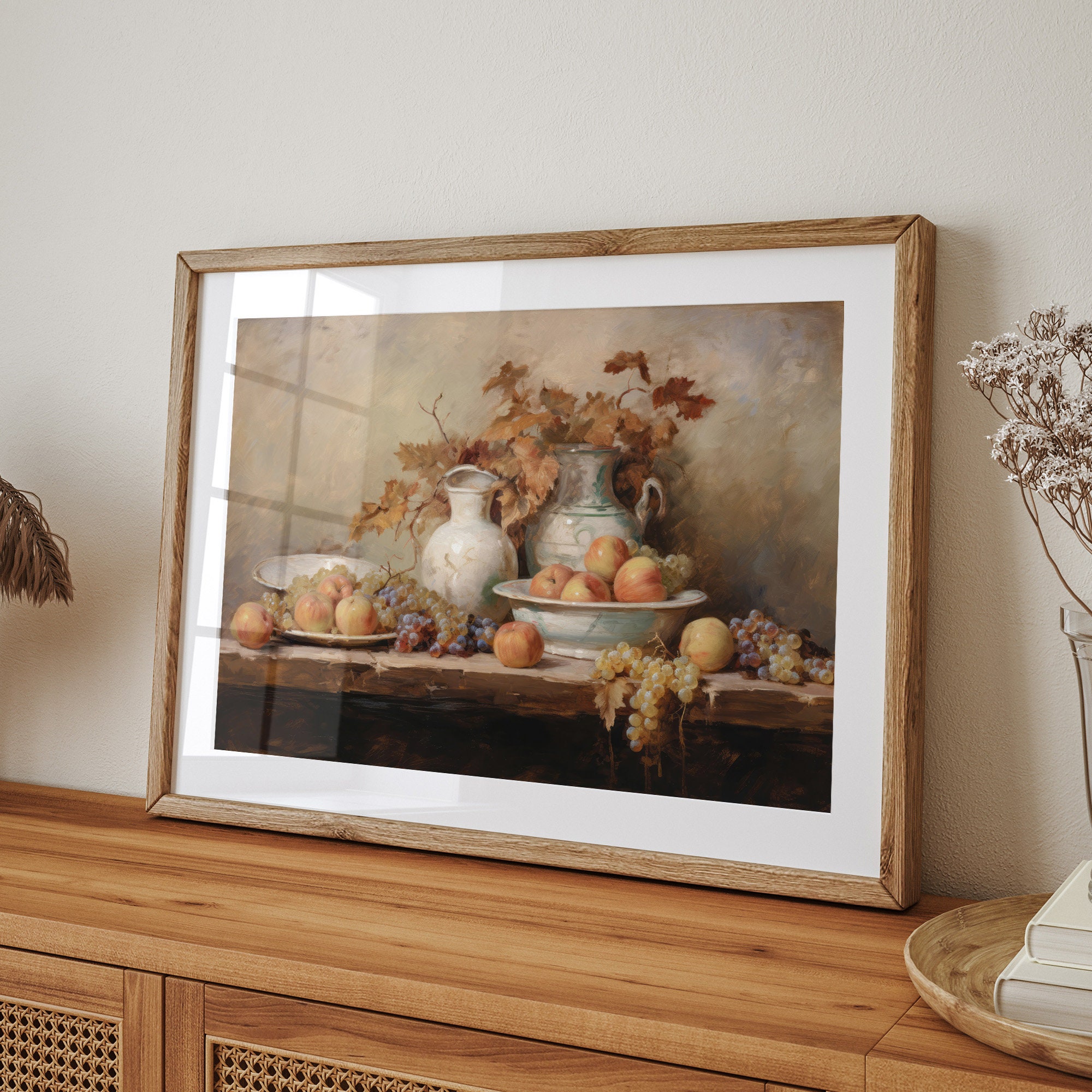 Fall Art Printable Harvest Still Life Oil Painting Rustic Fall Decor ...