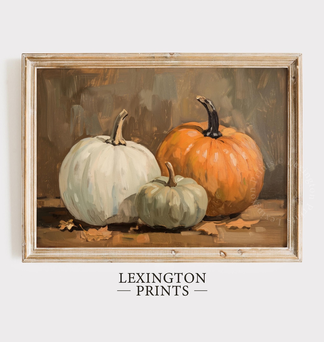 Fall Printable Pumpkin Wall Art, Fall Decor Vintage Fall Print Rustic ...