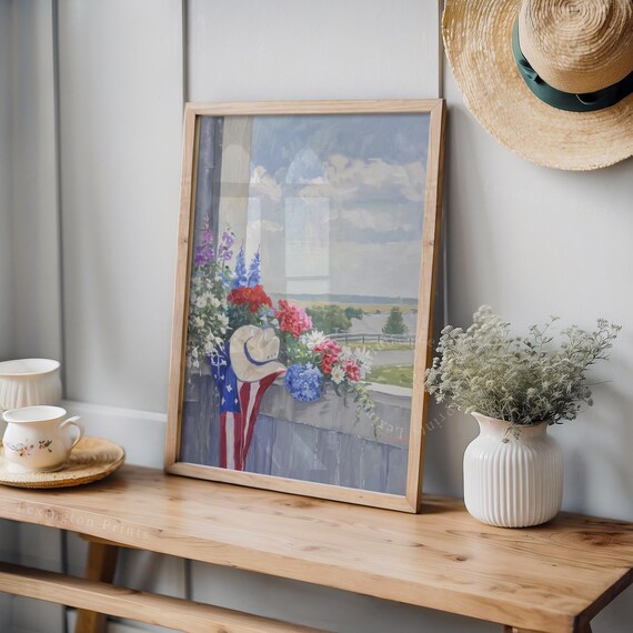 Vintage Americana Cowboy Print, Summer PRINTABLE Wall Art, 4th of