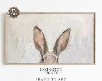 Easter Frame TV Art Bunny Ears Art, Easter Bunny TV Art Spring TV Art Rabbit Painting, Easter Tv Art Nursery Tv Art Easter Decor Digital 640