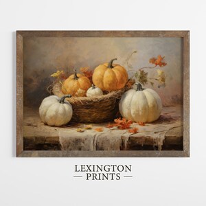 Rustic Fall Wall Decor Printable Pumpkin Still Life Painting Fall Art ...