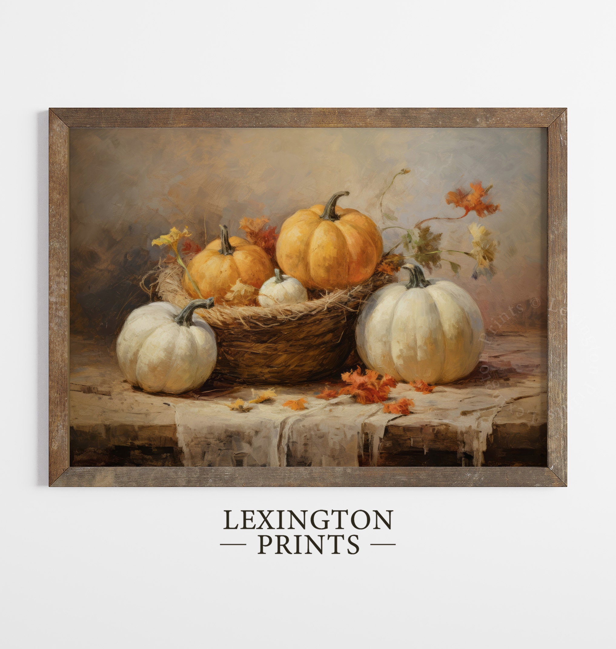 Rustic Fall Wall Decor Printable Pumpkin Still Life Painting Fall Art ...
