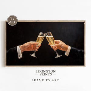 Champagne Proost New Years Party TV Art, New Years Samsung Frame TV Art, Cheers Tv Art Bar Cart Wall Art Decor Kerstvakantie NYE Art 979