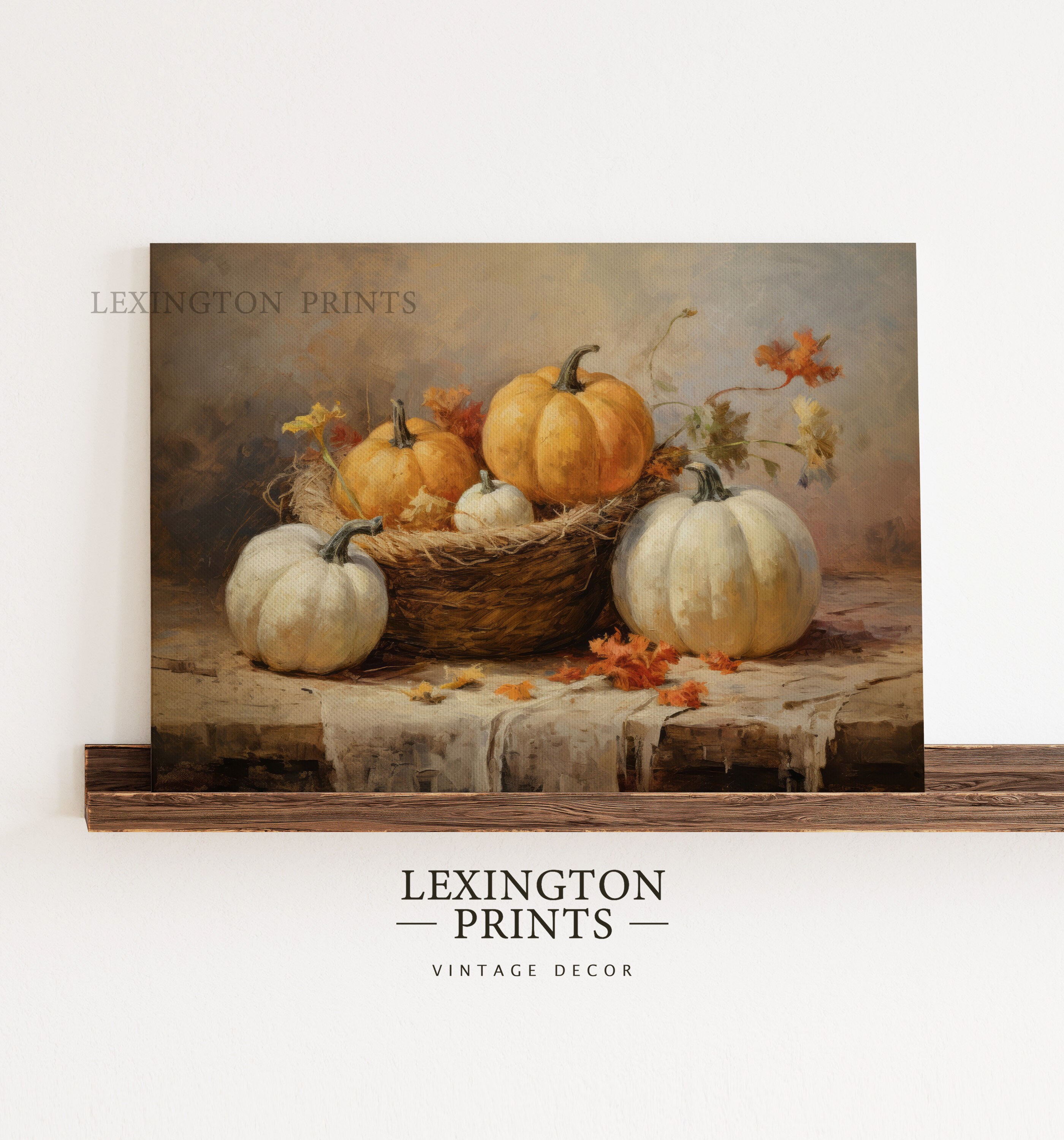 Rustic Fall Wall Decor Printable Pumpkin Still Life Painting - Etsy