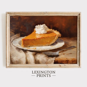 Fall Wall Art Pumpkin Pie Fall Decor Digital Fall Oil Painting Pumpkin Fall Print Autumn Decor Vintage Fall Kitchen Wall Decor Farmhouse 339