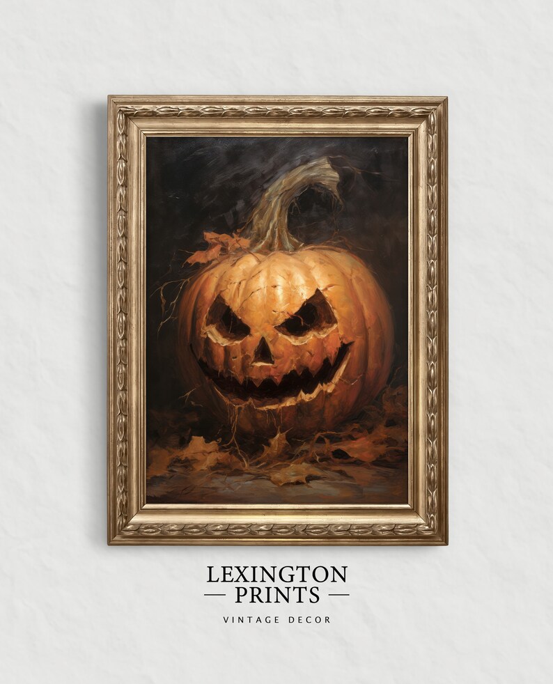 Halloween Decor Jack O Lantern Printable Pumpkin Decor Vintage - Etsy