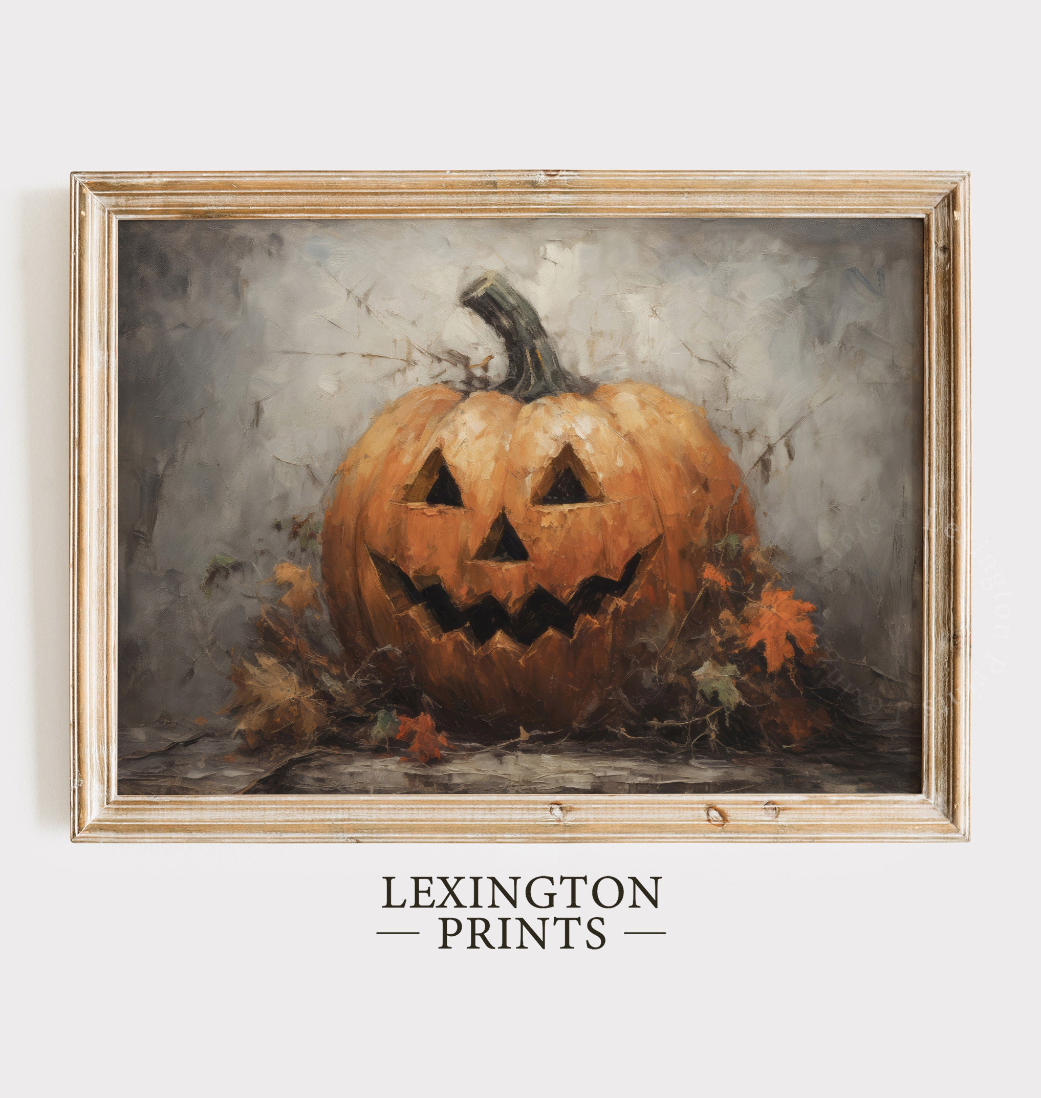Jack O Lantern Art Halloween Wall Art Printable Pumpkin Decor Painting ...