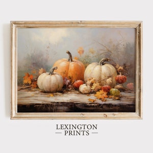 Fall Art Printable Pumpkin Still Life Oil Painting Rustic Fall Decor Vintage Fall Wall Print Halloween Autumn Decor Thanksgiving Decor 76